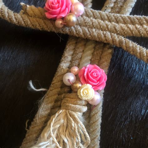 Unbridled Faith Real Lariat Rope Cross With Pink And White Etsy