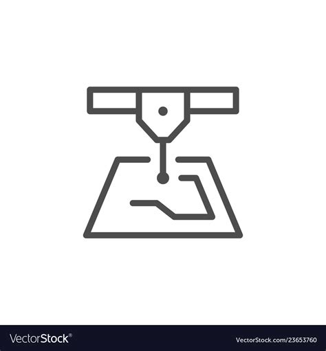 Laser Cutting Line Icon Royalty Free Vector Image