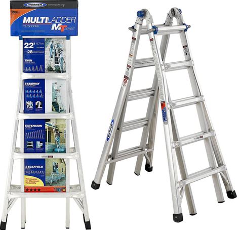 Werner Usa Mt Series Model 26 6ft To 24ft Aluminium Step Ladder Multi