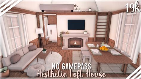 Bloxburg Aesthetic Loft House No Gamepass 19k ♡ Youtube