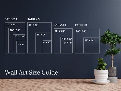 Wall Art Size Guide Wall Size Comparison Chart Print Size Etsy Ireland