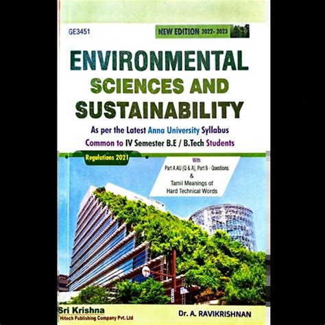 Environmental Science And Sustainability By Dr A Ravikrishnan