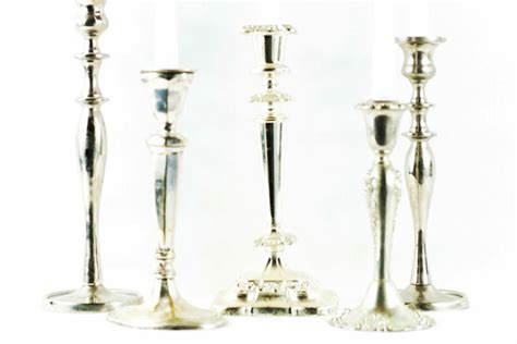 Tall Silver Candlesticks Silver Candlesticks Vintage Glassware