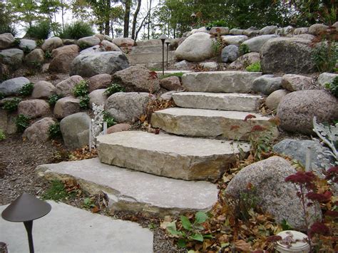 Outcropping Stone Steps Stone Landscaping Hillside Landscaping