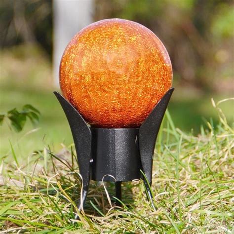 Minuteman International 6 In Diameter Orange Blown Glass Gazing Ball In