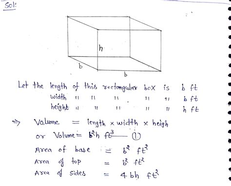 Solved A Rectangular Box Is To Have A Square Base And A Volume Of 18