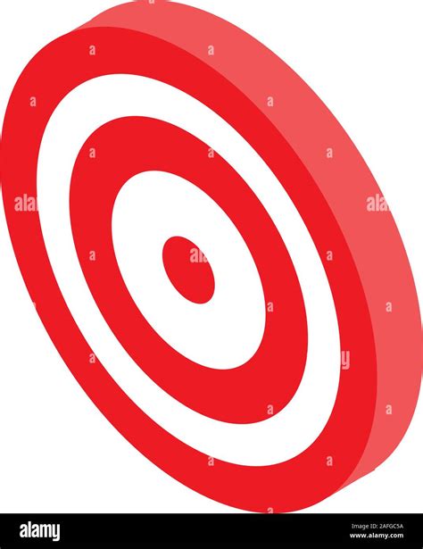 Red Target Icon Isometric Style Stock Vector Image And Art Alamy
