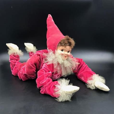 1950s Pixie Bed Doll Bendable Posable Pixie Elf Shelf Doll Etsy Knee Hugger Pixie Pink Velvet