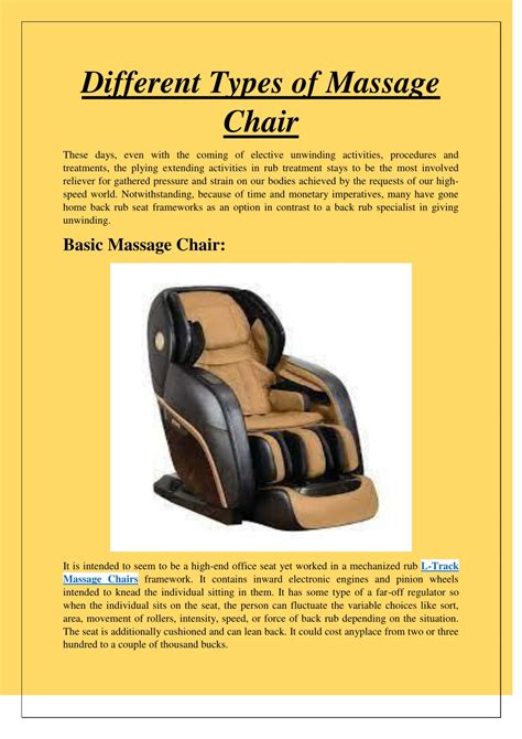 Ppt Different Types Of Massage Chair Powerpoint Presentation Free Download Id11406462