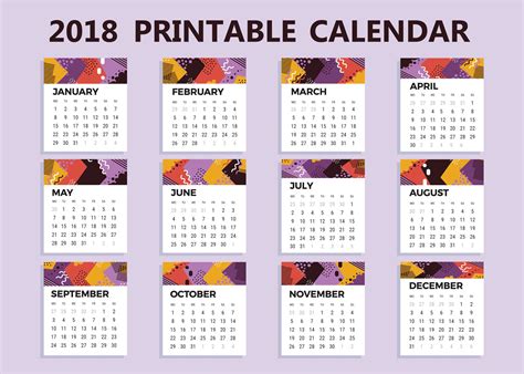 Free Printable Calendar 2018 Zipoperf