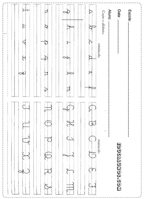 Caligrafia Do Alfabeto Completo Em Uma Unica Folha Atividades De