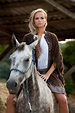 Beautiful Woman on Horse. Attractive young woman on a dapple gray horse ...