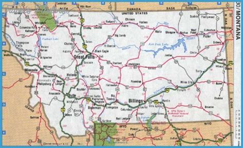 Montana Road Map Mt Road Map Montana Highway Map