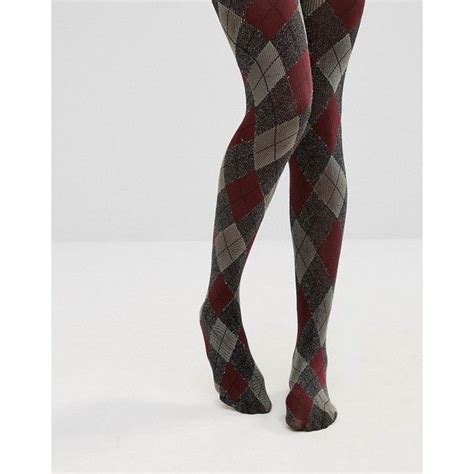 Asos Glitter Argyle Tights 12 Liked On Polyvore Featuring Intimates
