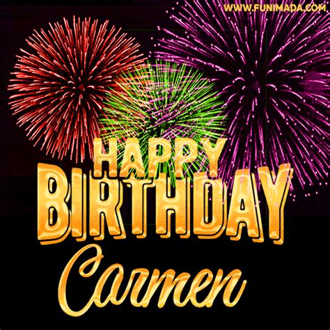 Wishing You A Happy Birthday Carmen Best Fireworks  Animated