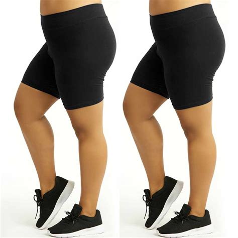 fmr slhrvib 2 seamless stretch bike shorts spandex workout basic tights black plus size xl