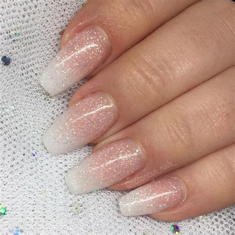 French Tip Ombre Glitter Nails Ombre Acrylnägel Nagelideen Nagel Gel