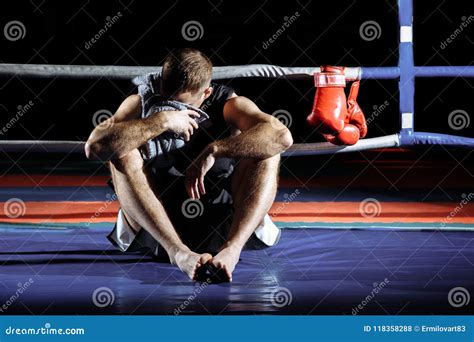 The Boxer Lost The Match The Fighter Rests After The Fight Stock Photo