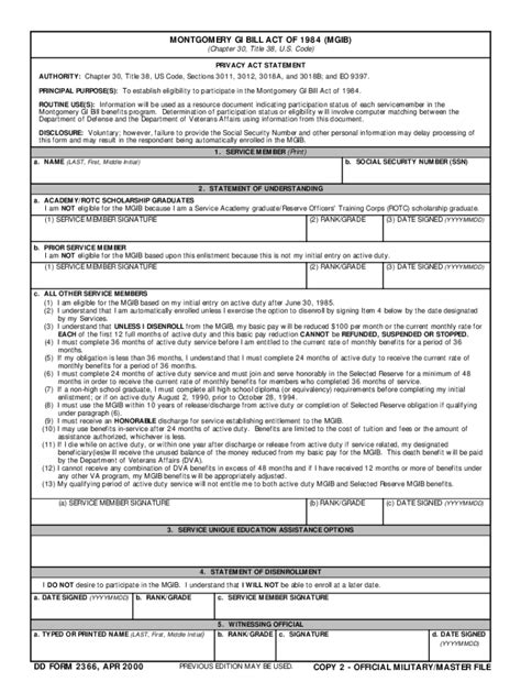 Dd 2366 2000 2024 Form Fill Out And Sign Printable Pdf Template Signnow