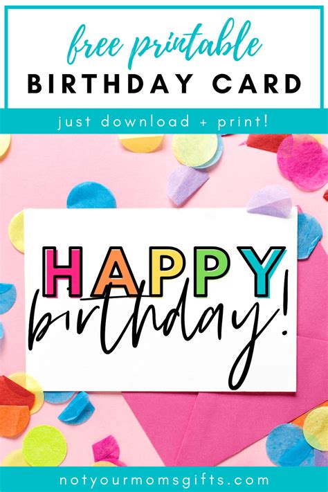 Birthday Card Instant Download Printable Happy Birthday Card 5x7 Folded