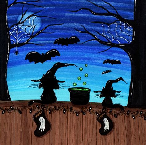 Black Cats Halloween Painting By Tambra Wilcox Fine Art America