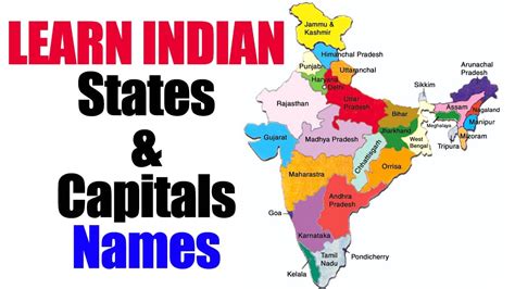 Learn Indian States And Its Capitals Names India Map General