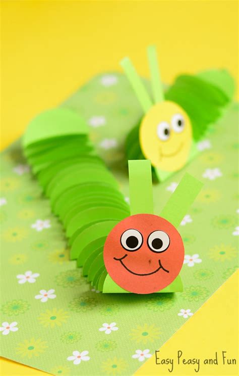 Paper Caterpillar Craft Paper Circles Crafts Easy Peasy And Fun