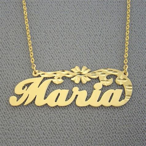 10k Or 14k Yellow Or White Solid Gold Personalized Name Etsy