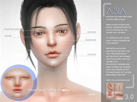 The Sims Resource S Club Wmll Ts4 Asian Skintones30 All Age