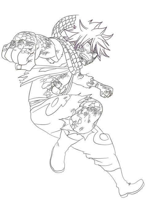 Natsu Dragneel From Fairy Tail Coloring Page Download Print Or Color