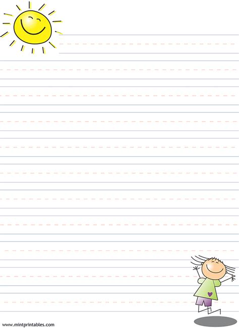 Printable Practice Stationery For Kids Learning To Print Or Write