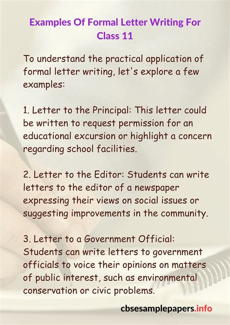 Formal Letter Writing For Class 11 Format Examples Topics Exercises