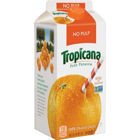 Tropicana Pure Premium 100 Juice Orange No Pulp 59 Fl Oz Carton