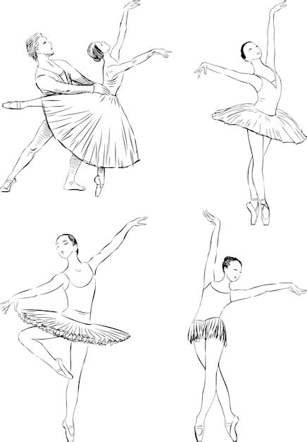 Premium Vector Sketches Of Ballet Dancers