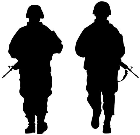 Army Soldiers Silhouette Svg Soldier Silhouette Army Soldier