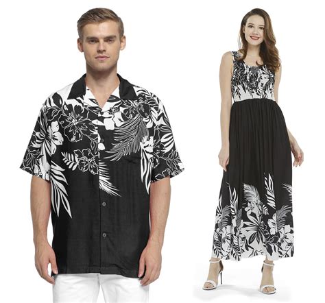 Couple Matching Hawaiian Luau Aloha Shirt Maxi Tank Dress In Indri