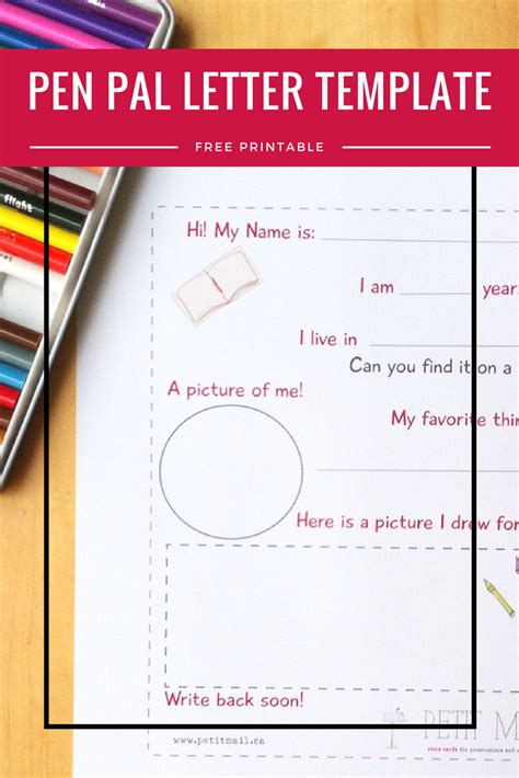 Pen Pal Letter Template A Free Printable Pen Pal Template For