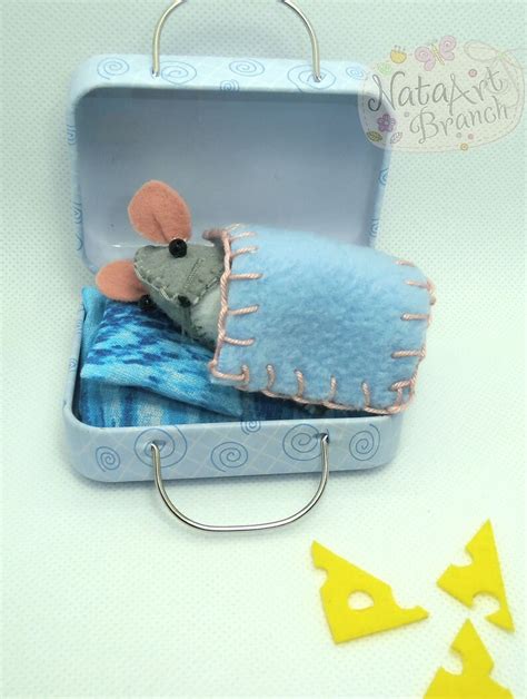 Pocket Toy Altoid Tin Tiny Mouse Play Set Felt Animal Travel Etsy