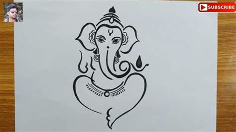 How To Draw Lord Ganesha Very Easy Line Arteasy Ganesh Thakur Drawing