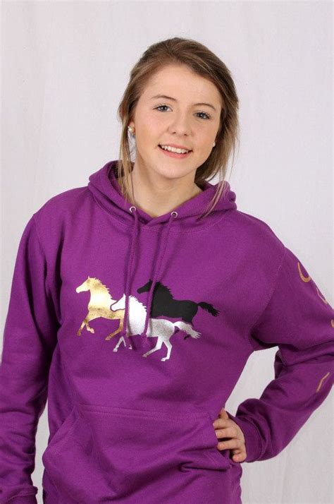 Horse Hoodie Galloping Horses Sweatshirt Etsy Ireland Horse Hoodies