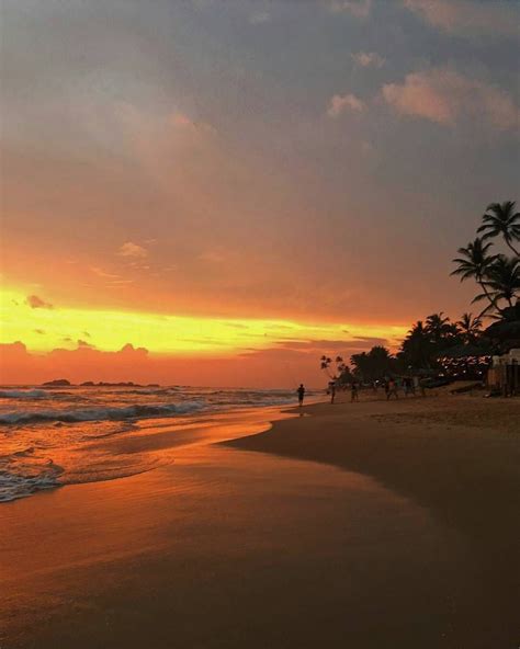 Amazing Sunset Hikkaduwa Beach Sri Lanka Photo Bymisslucefer