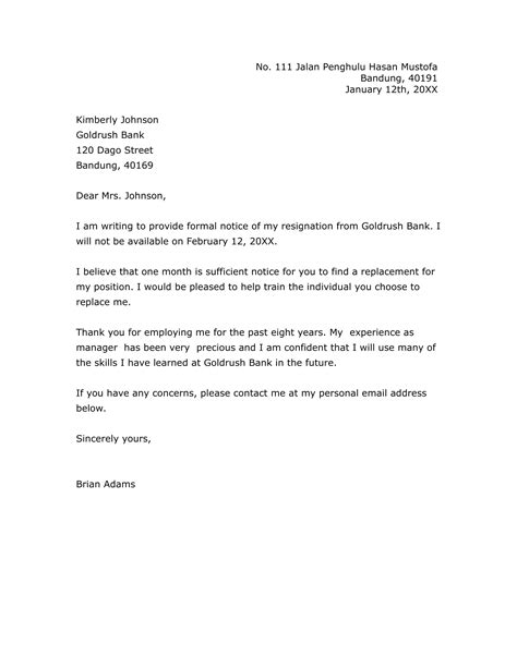 21 Resignation Letter Template With Reasons Best Resi Vrogue Co