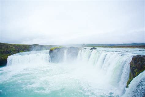 Godafoss Waterfall In The Northern Iceland Stock Photo Image Of