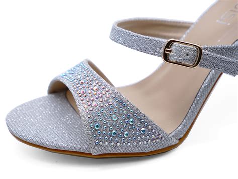 ladies silver bridesmaid bride wedding bridal diamante sandals shoes sizes 3 8 ebay