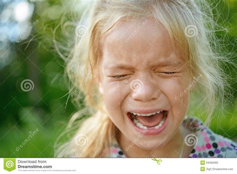 Sad Little Girl Crying Stock Photos Image 34492093
