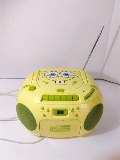 Spongebob Squarepants Radio Boombox Am Fm Stereo Cassette Cd Player Tested 4999 Picclick