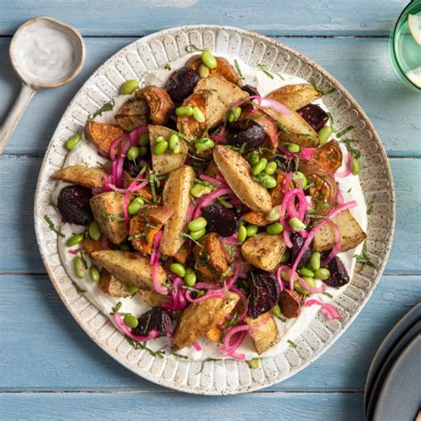 Rainbow Potato Salad With Pickled Red Onion Blurb Square Spudlite