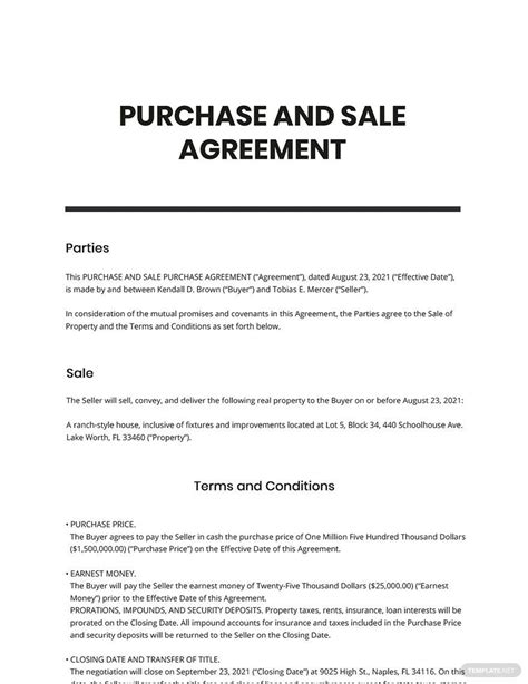 Pre Sale Agreement Template