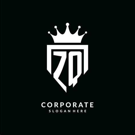 Letter Zq Logo Monogram Emblem Style With Crown Shape Design Template