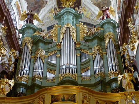 Beautiful Organ Instrument With Decorations In The Church In Baroque